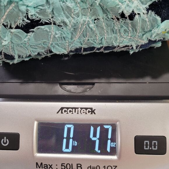 Nolita Size 4 Girls Mini Denim Skirt with Aqua Ruffle And Stitched Graphic - Picture 6 of 6